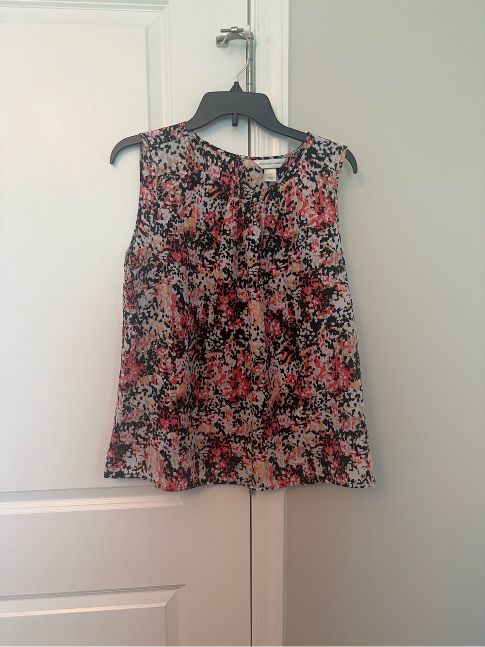 Christopher & Banks Floral Sleeveless Camisole in Black, Pink and Cream